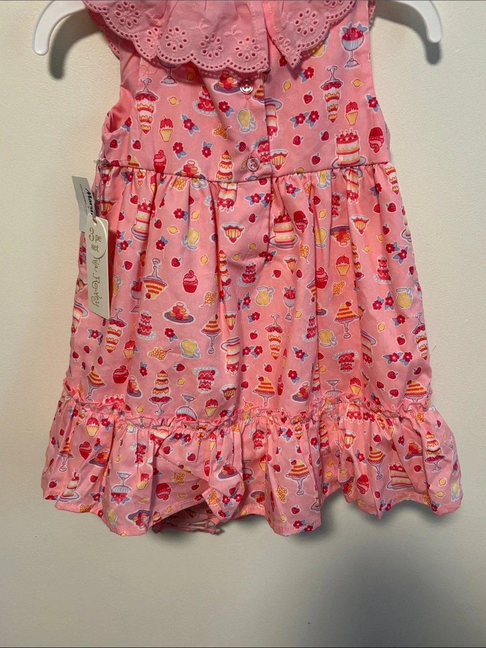 Cynthia Rowley Pink Dessert Print Dress with Matching Bloomers